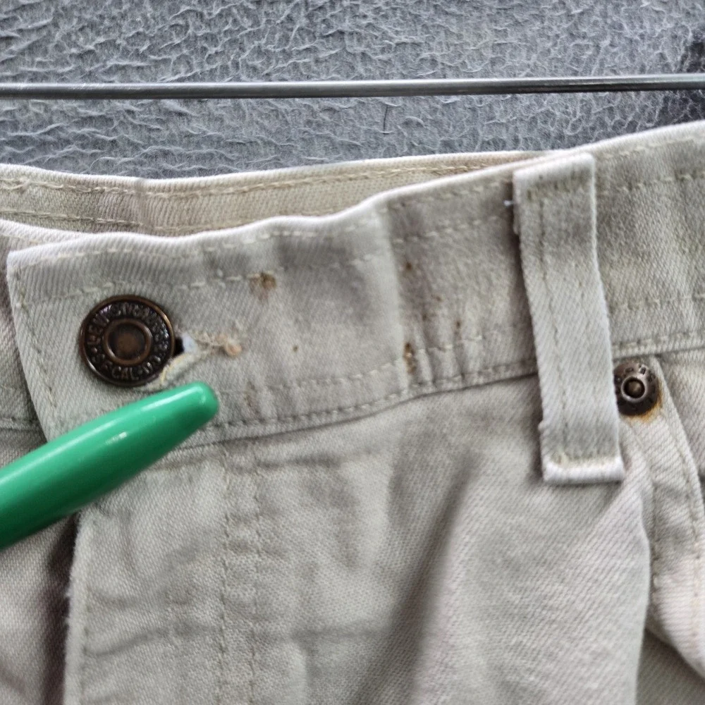 VINTAGE Levi's Men Jeans 38X29 Beige Denim Action Jeans Brown Tab 90s USA READ